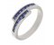 Bowie square blue sapphire crossover eternity ring