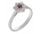 Daisy style claw set round ruby and diamond cluster ring