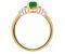 Deco step emerald cut emerald and round diamond ring