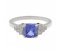 Deco step cushion cut tanzanite and round diamond ring