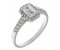 Prudence classic radiant cut and round brilliant diamond halo ring