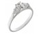 Olivia classic radiant cut and round brilliant cut diamond trilogy ring