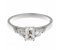 Olivia classic radiant cut and round brilliant cut diamond trilogy ring