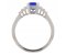 Deco step cushion cut tanzanite and round diamond ring