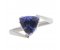 Modern trillion cut tanzanite crossover ring