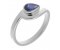 Avery modernist pear shape blue sapphire solitaire crossover ring