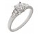 Art deco asscher cut and baguette diamond engagement ring