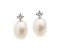 Classic oval pearl and round diamond drop earrings