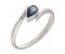 Classic rubover pear shape blue sapphire crossover ring