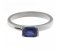 Tera modern emerald cut blue sapphire solitaire ring