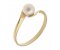 Delicate round solitaire pearl crossover ring