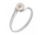 Delicate round solitaire pearl crossover ring