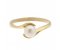 Delicate round solitaire pearl crossover ring