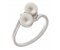 Dual round pearl and diamond crossover ring