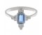 Delicate art deco style emerald cut Aquamarine and diamond cluster ring