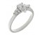 Classic pear shape diamond engagement ring with pear shape side stones