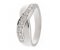 Yoga round brilliant cut diamond crossover half eternity ring