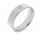 Classic flat court shape wedding band with a solitaire round brilliant cut diamond