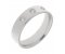 Classic flat court shape wedding band with a trilogy of round brilliant cut diamonds