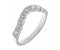 Claw set round brilliant diamond curved wishbone shaped ring