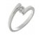 Modern round brilliant cut diamond crossover solitaire engagement ring