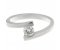 Modern round brilliant cut diamond crossover solitaire engagement ring