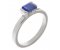 Tera modern emerald cut blue sapphire solitaire ring