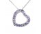 Heart shape round tanzanite set angled pendant