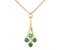 Alisia round emerald cluster drop pendant