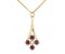 Alisia round ruby cluster drop pendant