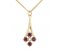 Alisia round ruby cluster drop pendant