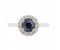 Dior round blue sapphire and round brilliant cut diamond halo ring