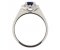 Dior round blue sapphire and round brilliant cut diamond halo ring
