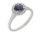 Dior round blue sapphire and round brilliant cut diamond halo ring