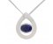 Pear drop modern oval blue sapphire pendant