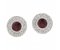Classic round ruby and diamond halo earrings main view