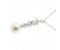Round pearl and diamond trilogy drop pendant side view