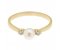Classic pearl and round diamond trilogy ring angle view