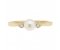 Classic pearl and round diamond trilogy ring top view