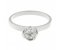 Rose bud solitaire round brilliant cut diamond engagement ring angle view