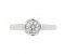Rose bud solitaire round brilliant cut diamond engagement ring top view