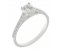 Classic round brilliant cut diamond solitaire engagement ring with diamond set band main view