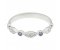 Essi fancy shaped round brilliant cut diamond and blue sapphire half eternity ring angle view