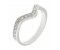 Deep wishbone shaped round brilliant cut diamond grain set ring angle view