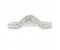 Deep wishbone shaped round brilliant cut diamond grain set ring top view