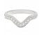 Deep wishbone shaped round brilliant cut diamond grain set ring angle top view