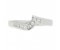 Violet curved shaped channel set round brilliant cut diamond ring top view
