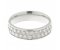 Double row grain set round brilliant cut diamond eternity ring angle view