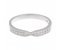 Bow shaped round diamond wedding ring angle view