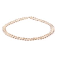 Oval shaped cultured river pearl double row necklace